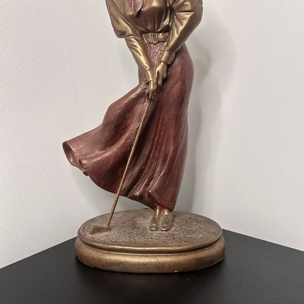 Vintage Bronze Austin Sculpture Lady Golfer “St. Andrews Breeze” Statue 14”H - Picture 3 of 7